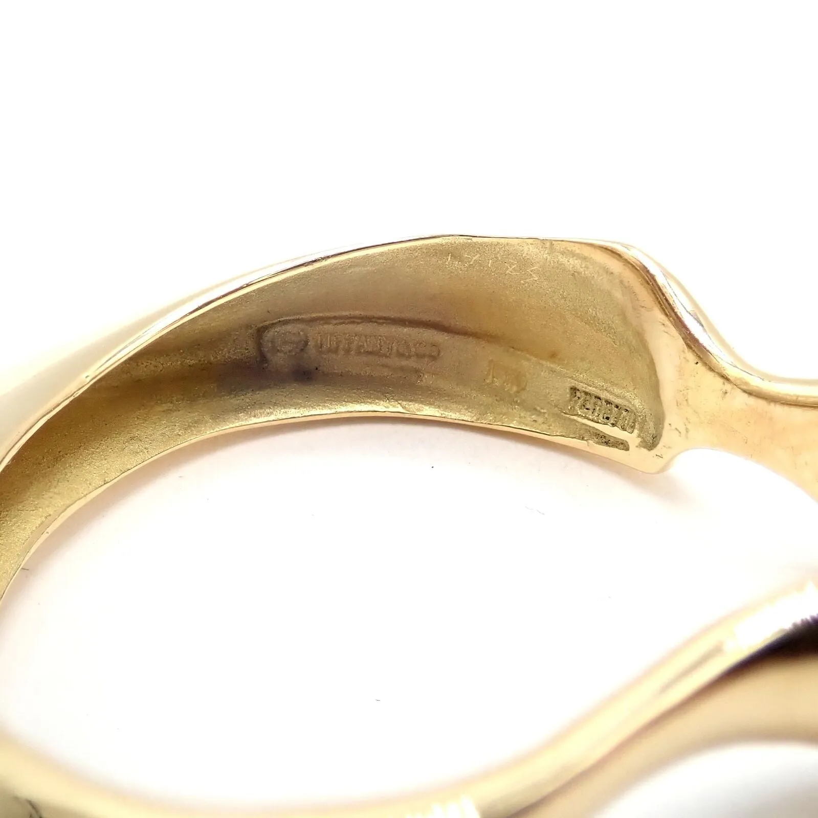 Authentic Vintage Tiffany & Co 18k Yellow Gold Peretti Lily Lobe Hoop Earrings