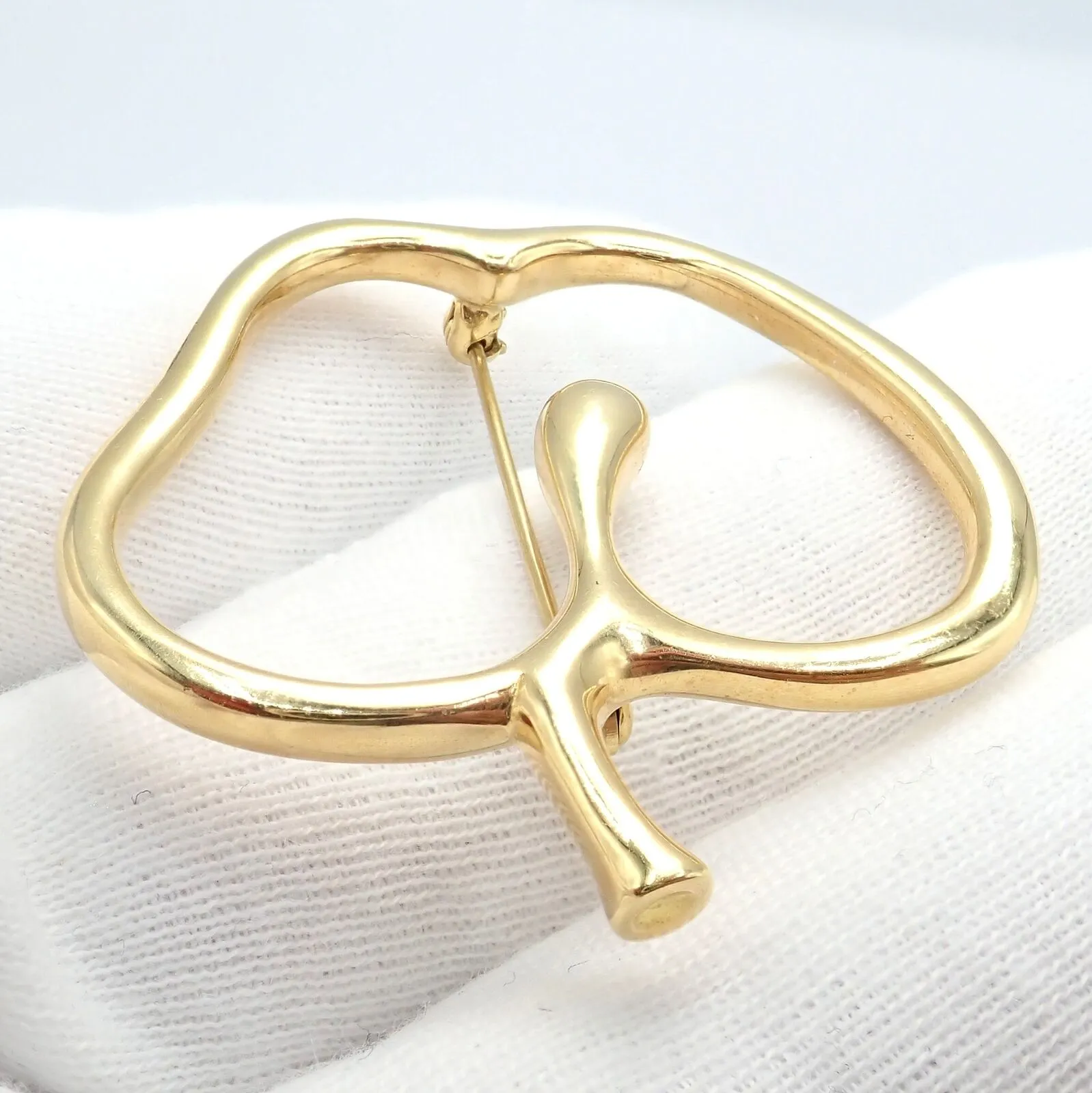 Authentic! Vintage Tiffany & Co Peretti 18k Yellow Gold Large Apple Pin Brooch