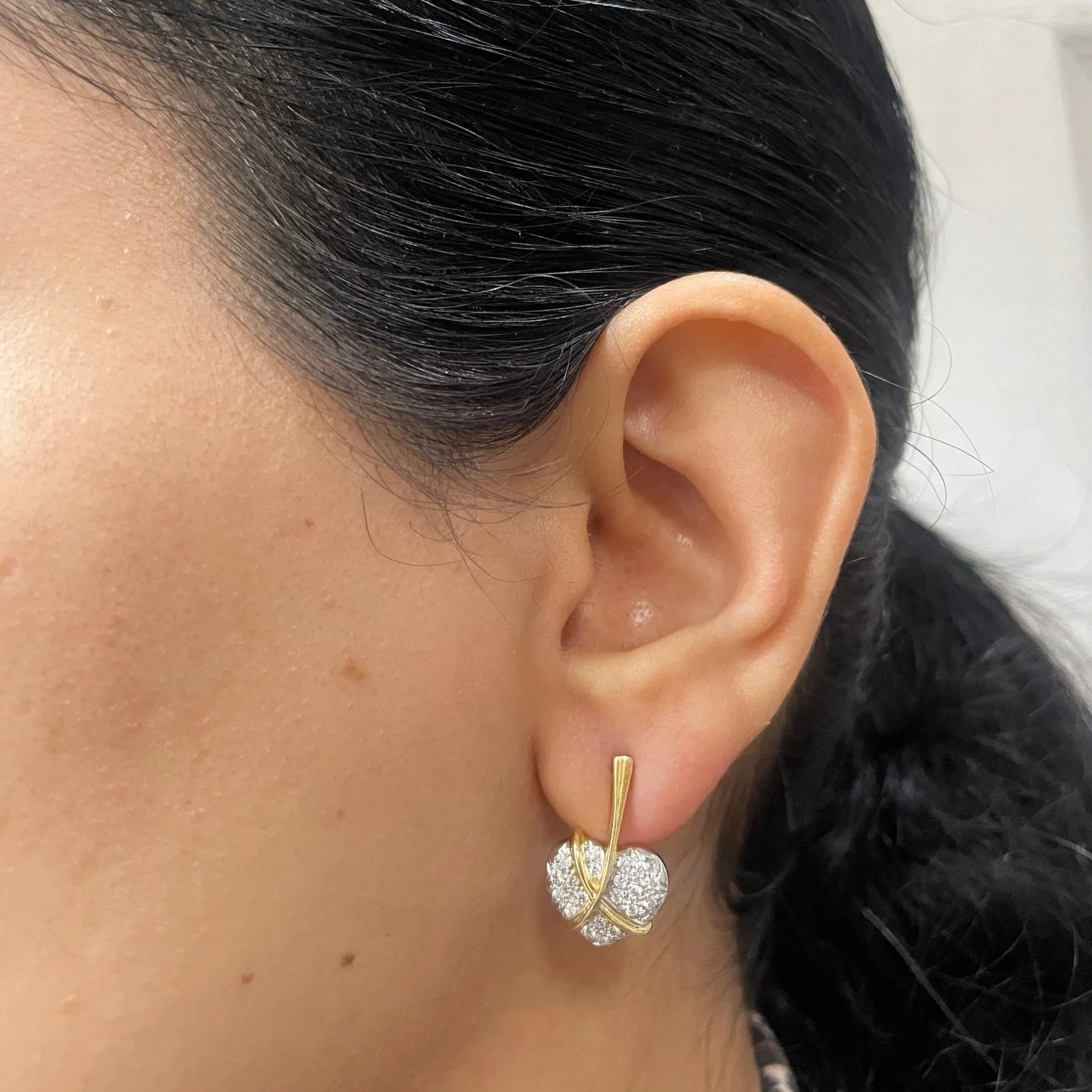 'Birks' Cavelti Cluster Diamond Heart Earrings | 0.40ctw |