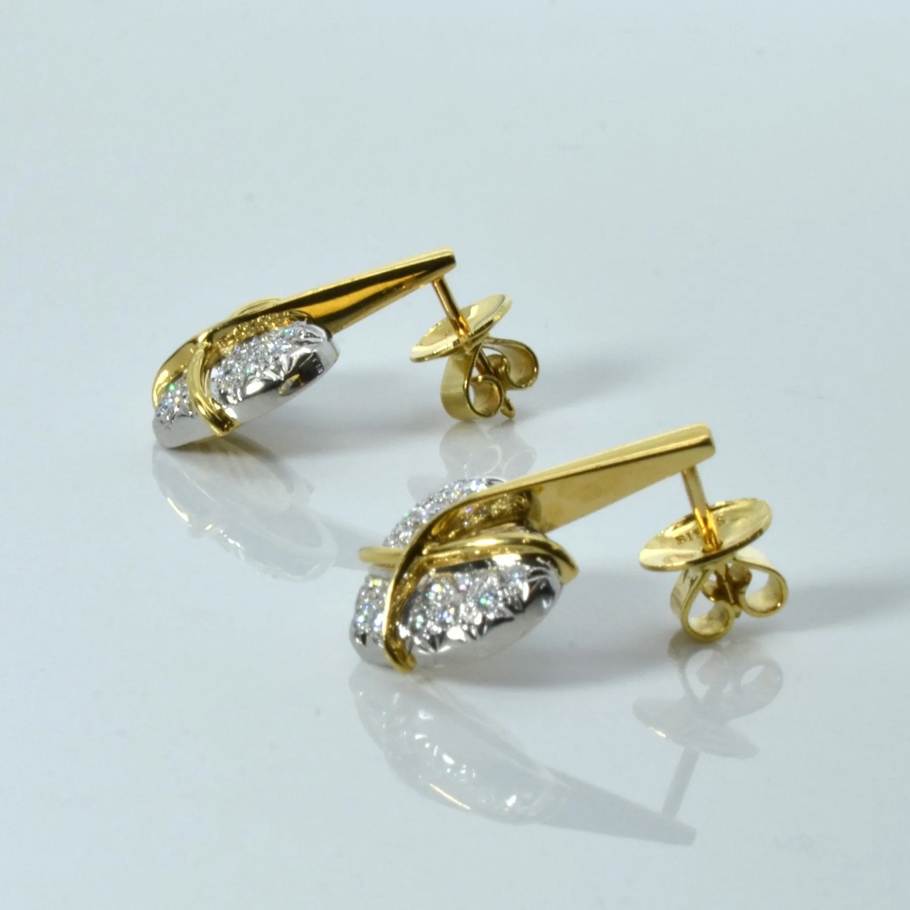 'Birks' Cavelti Cluster Diamond Heart Earrings | 0.40ctw |