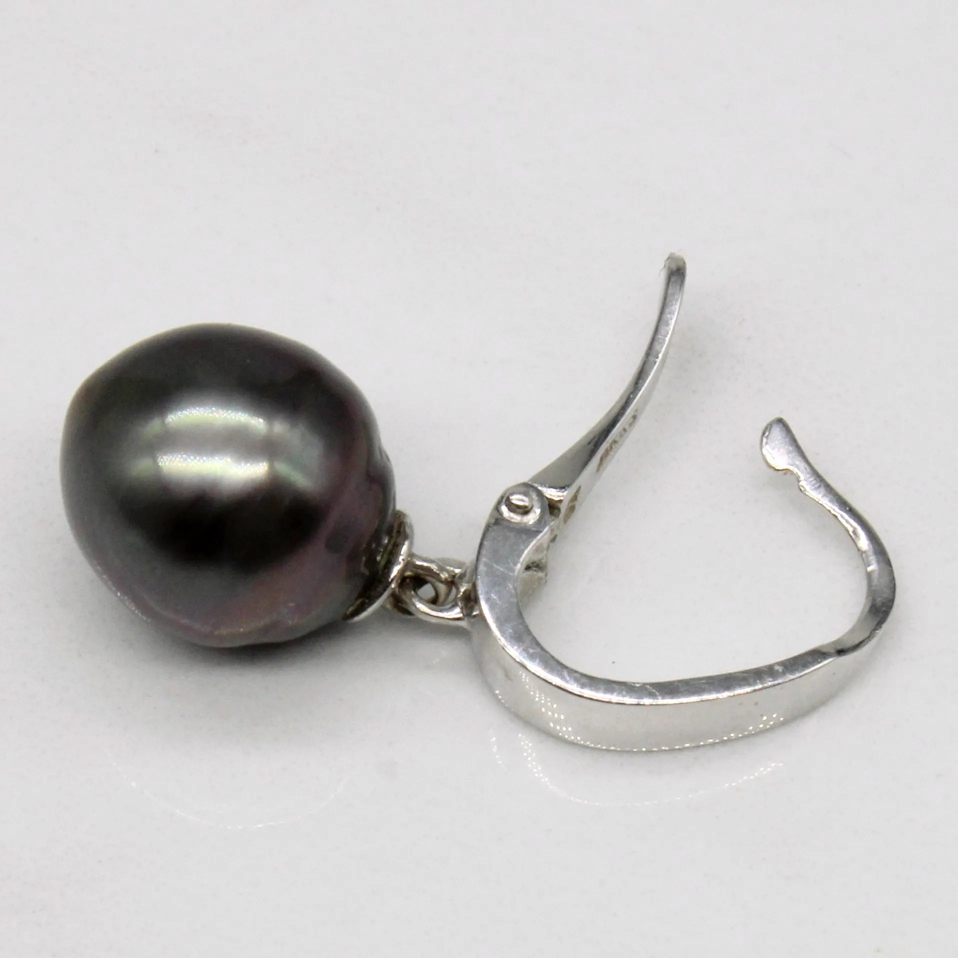 'Birks' Drop Pearl Earrings