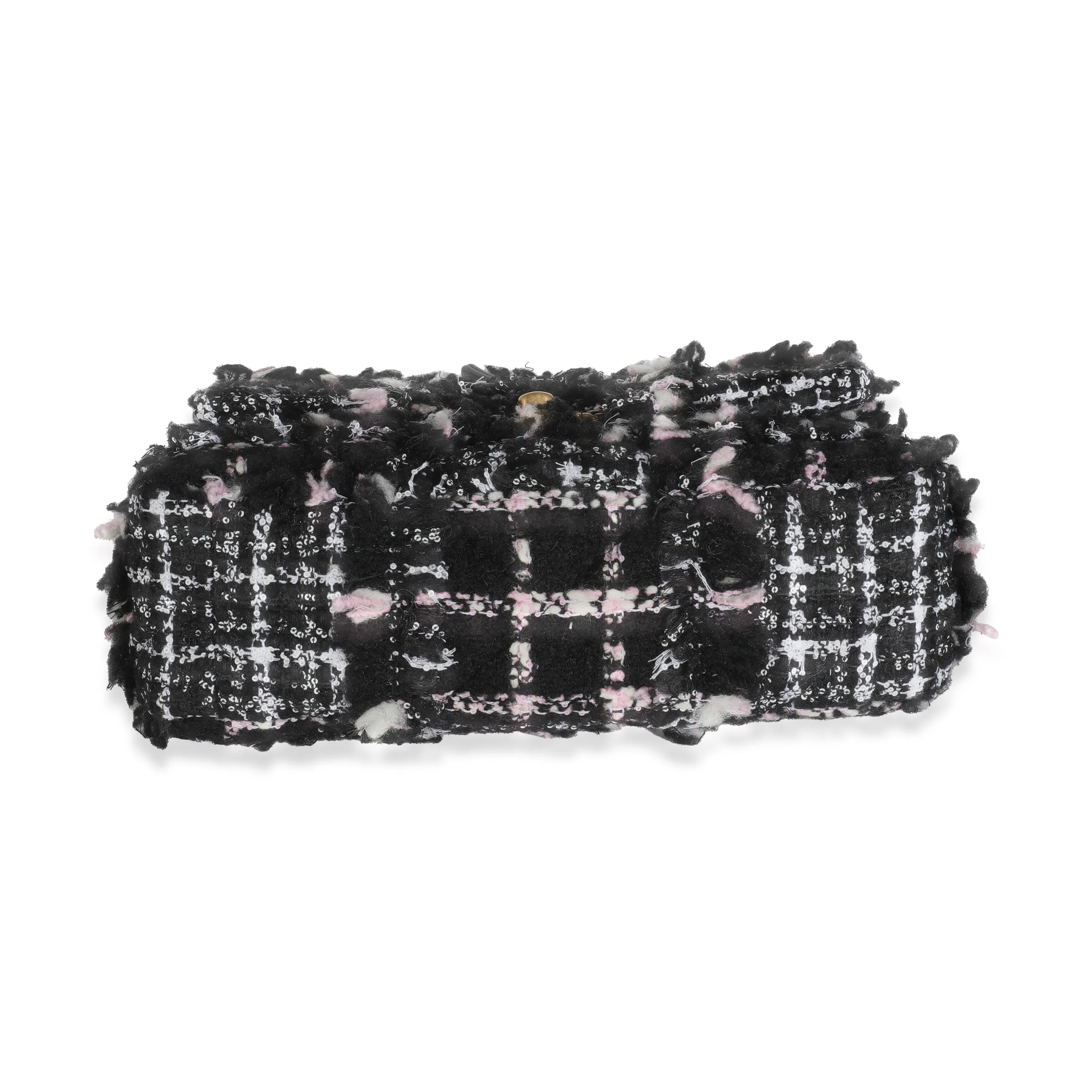 Black Pink Tweed Sequin Small Chanel 19 Flap Bag