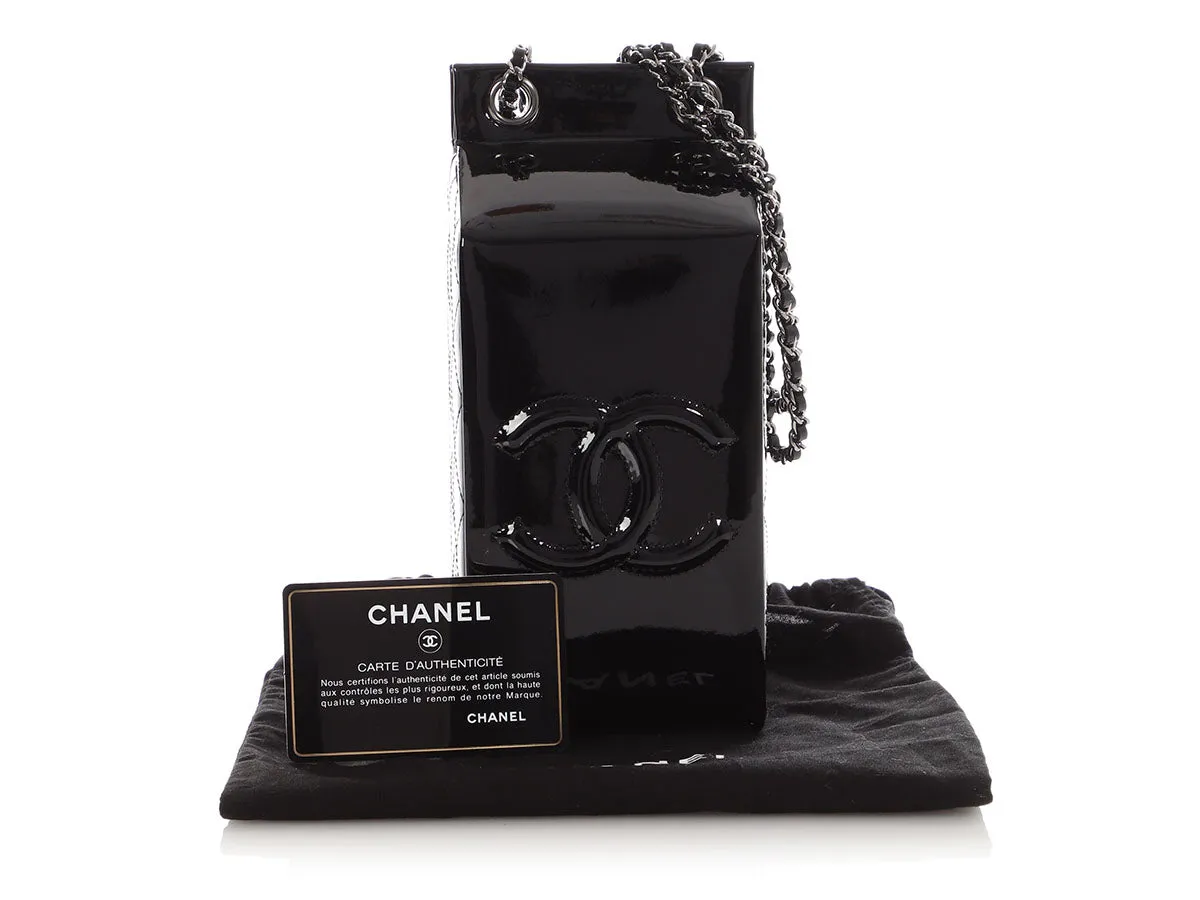 Chanel Black Patent Milk Carton Bag