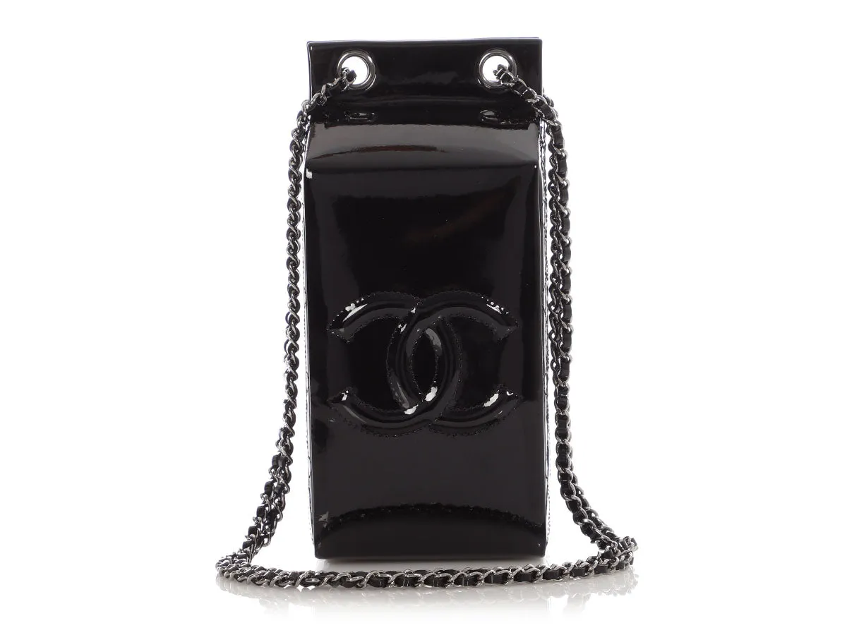 Chanel Black Patent Milk Carton Bag