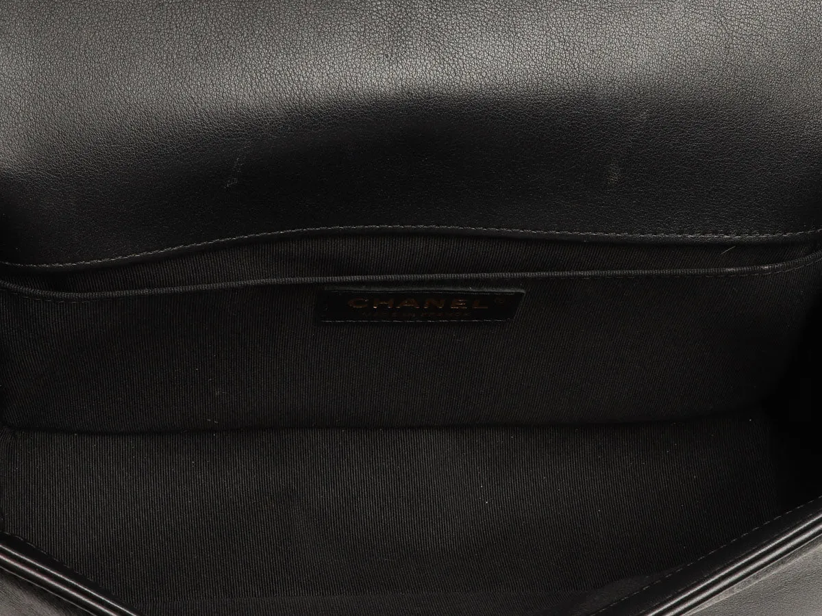 Chanel Old Medium Black Quilted Calfskin Boy Bag