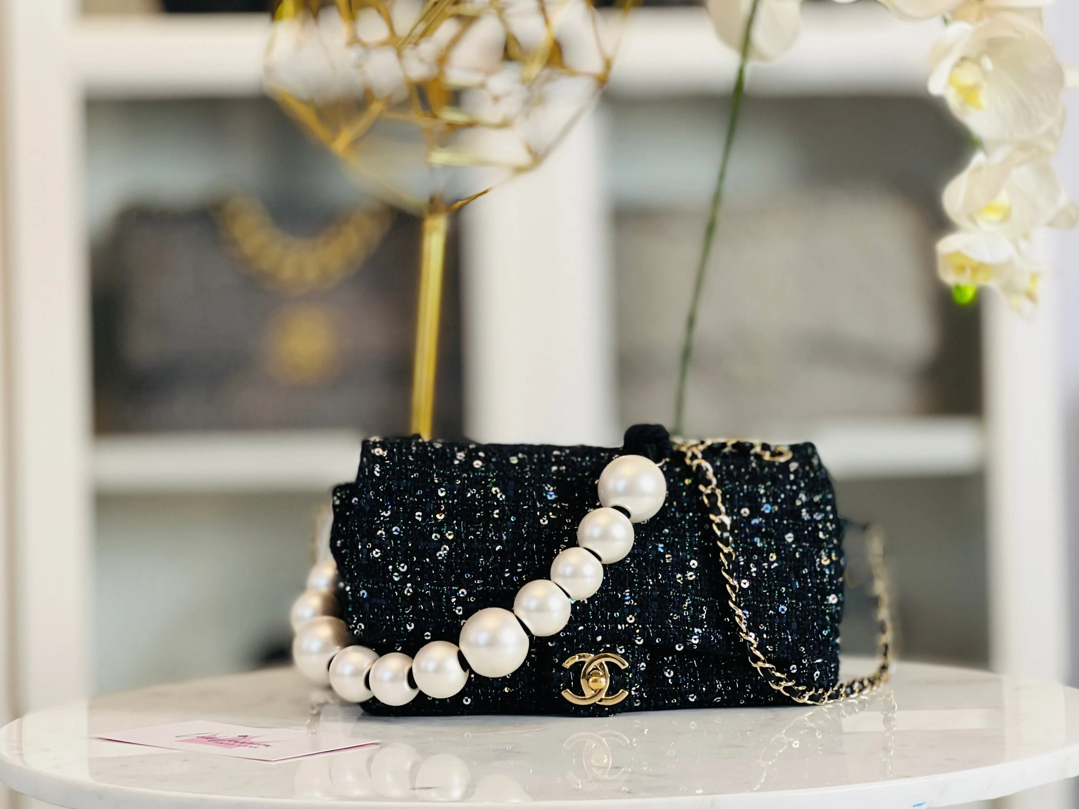 Chanel Sand by the Sea Large Pearl Handle Flap