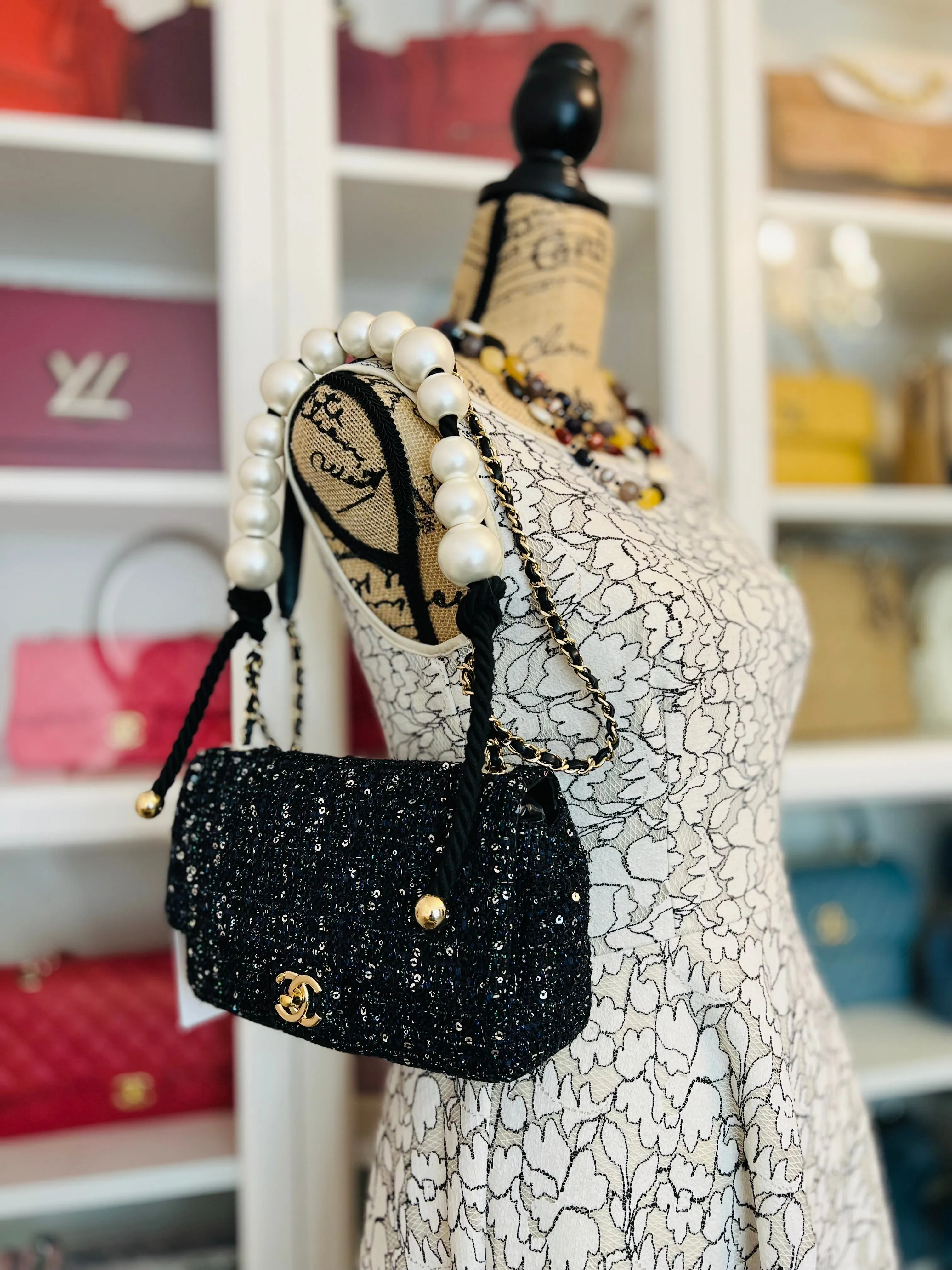 Chanel Sand by the Sea Large Pearl Handle Flap
