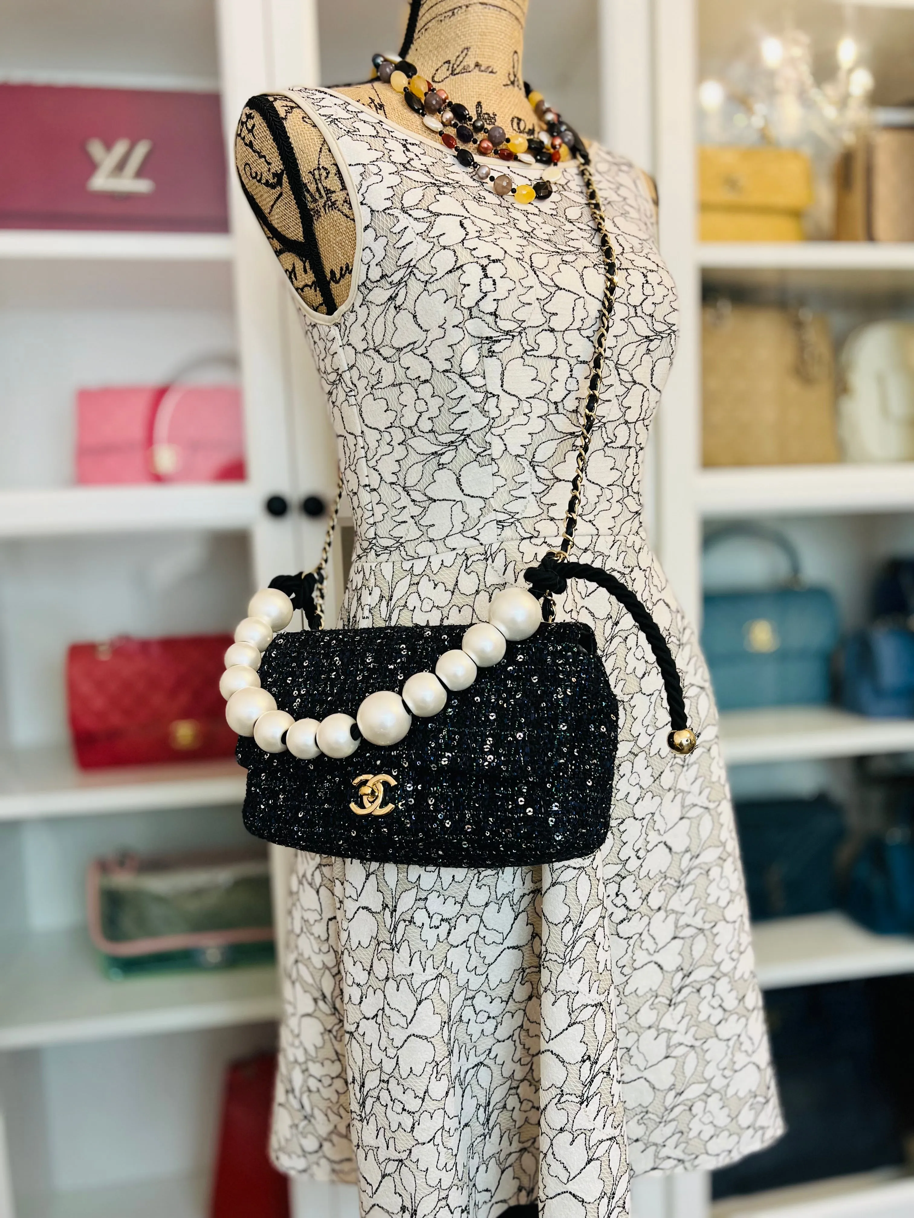 Chanel Sand by the Sea Large Pearl Handle Flap