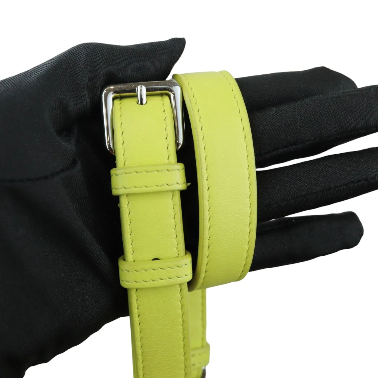 Christian Dior Diorama Flap Medium Calfskin Yellow Silver Tone Hardware