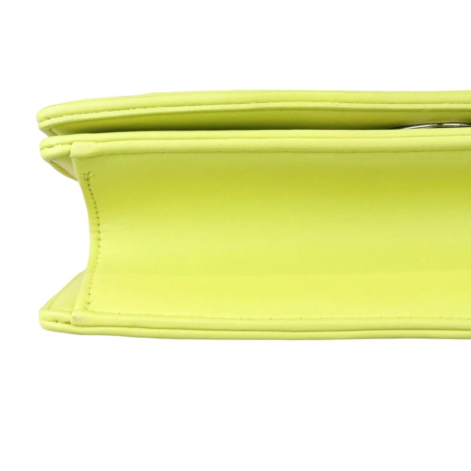 Christian Dior Diorama Flap Medium Calfskin Yellow Silver Tone Hardware