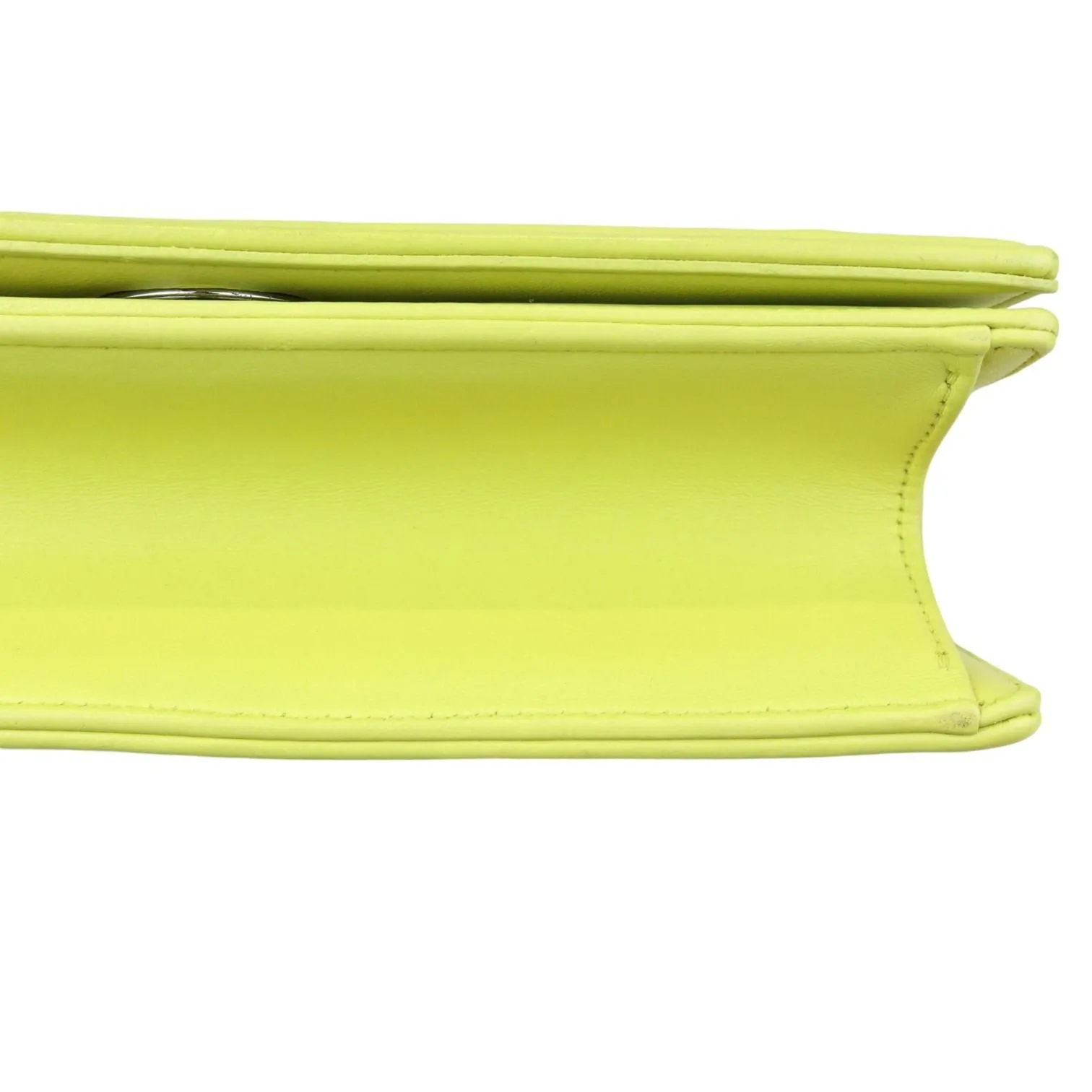 Christian Dior Diorama Flap Medium Calfskin Yellow Silver Tone Hardware