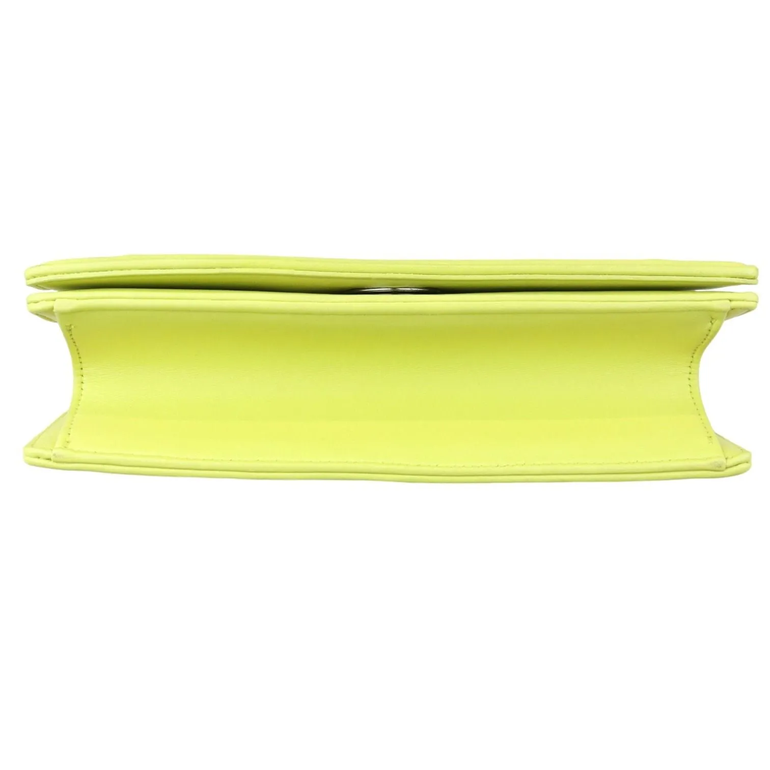 Christian Dior Diorama Flap Medium Calfskin Yellow Silver Tone Hardware