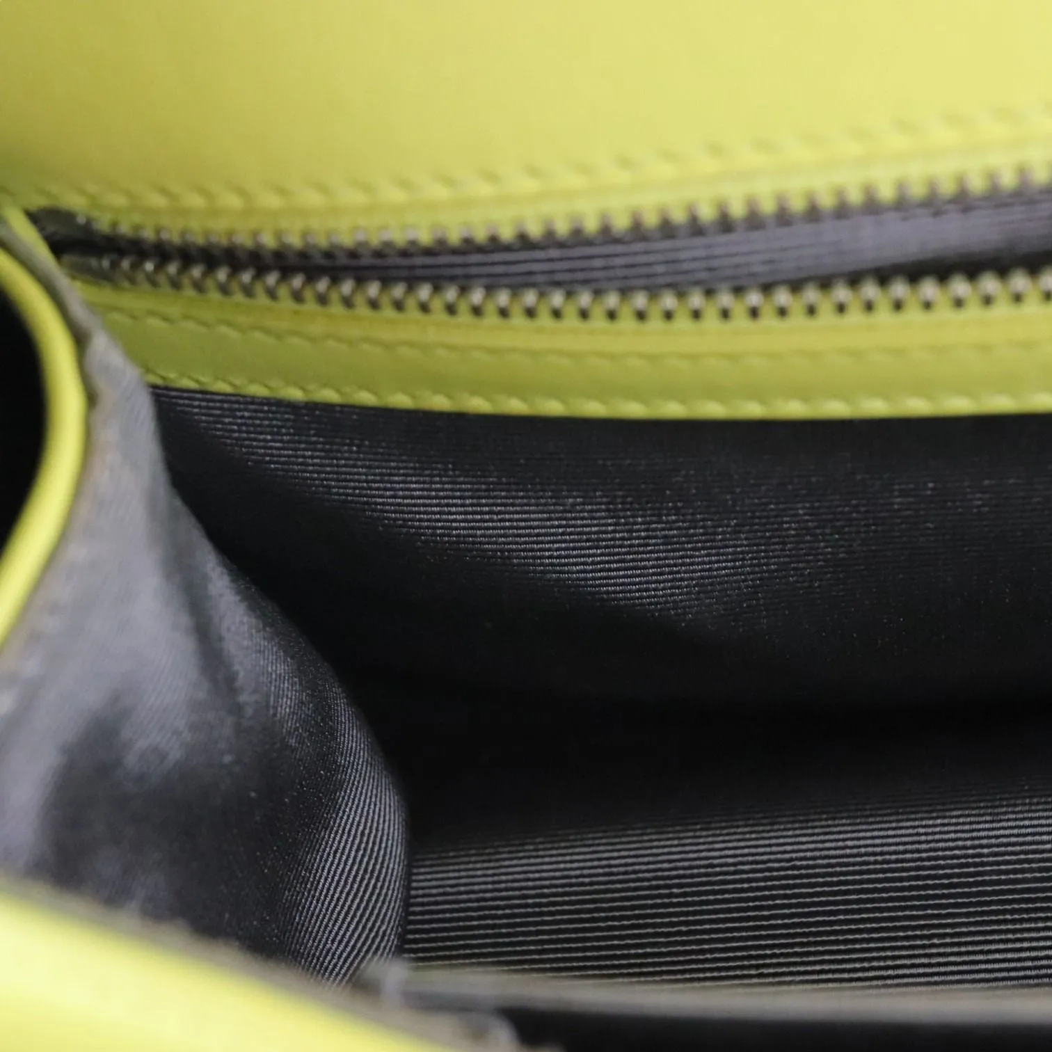 Christian Dior Diorama Flap Medium Calfskin Yellow Silver Tone Hardware