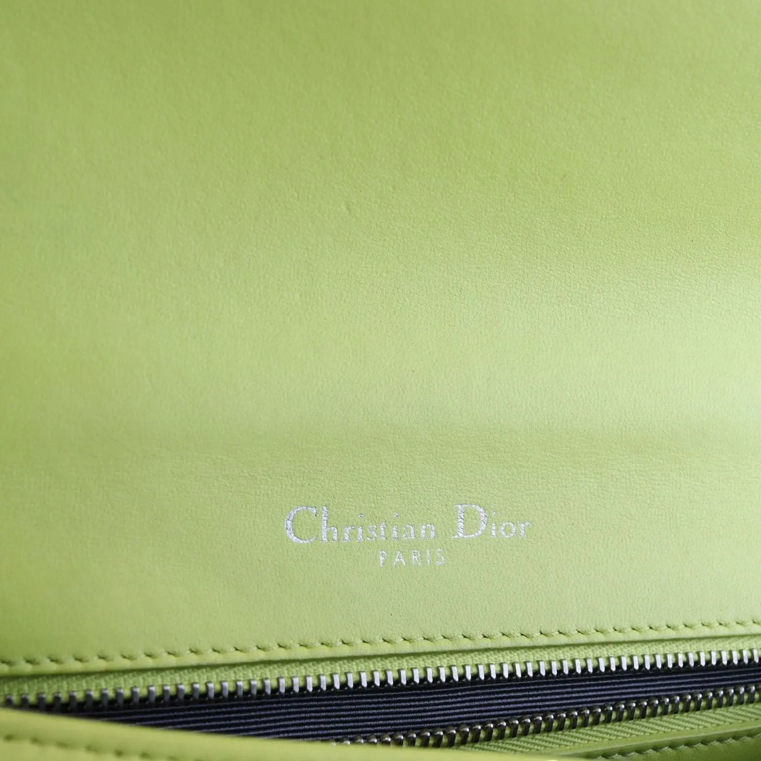 Christian Dior Diorama Flap Medium Calfskin Yellow Silver Tone Hardware