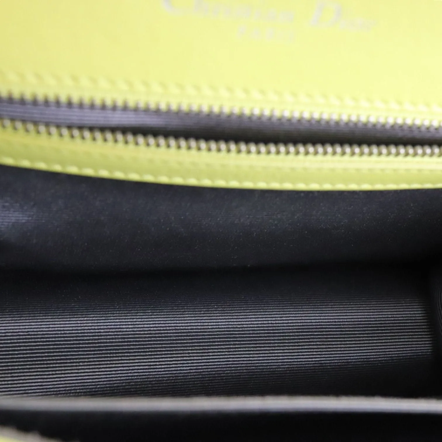 Christian Dior Diorama Flap Medium Calfskin Yellow Silver Tone Hardware