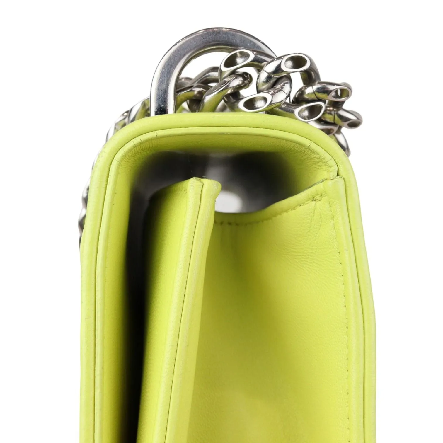 Christian Dior Diorama Flap Medium Calfskin Yellow Silver Tone Hardware