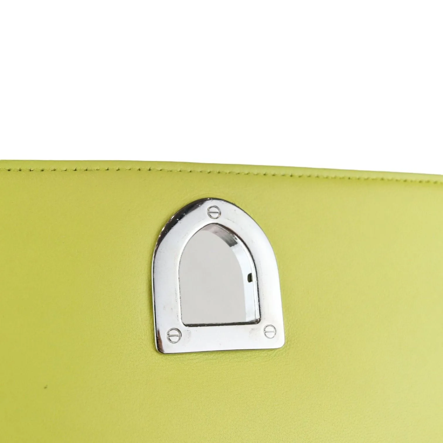 Christian Dior Diorama Flap Medium Calfskin Yellow Silver Tone Hardware