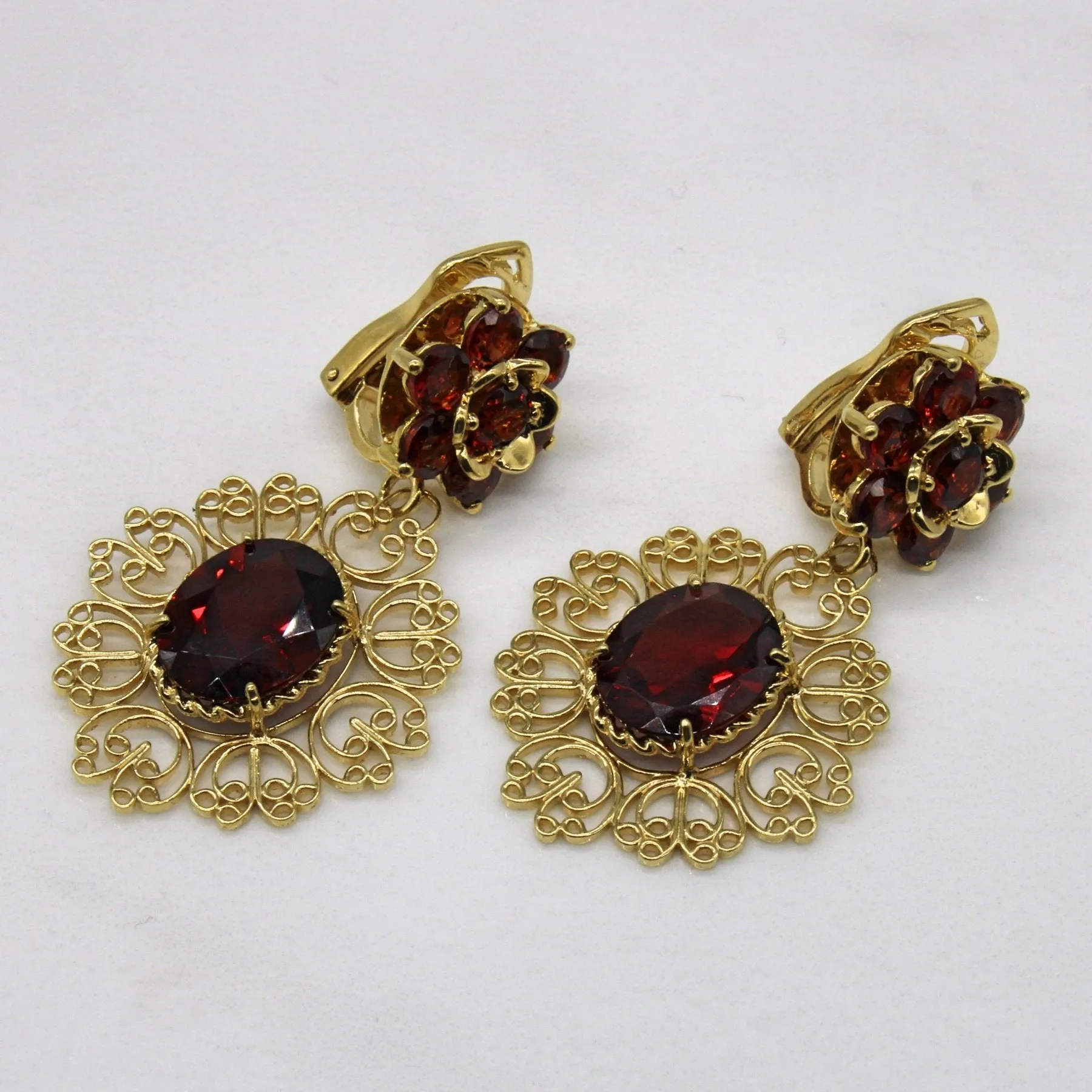 'Dolce & Gabbana' Garnet Drop Earrings | 10.00ctw |