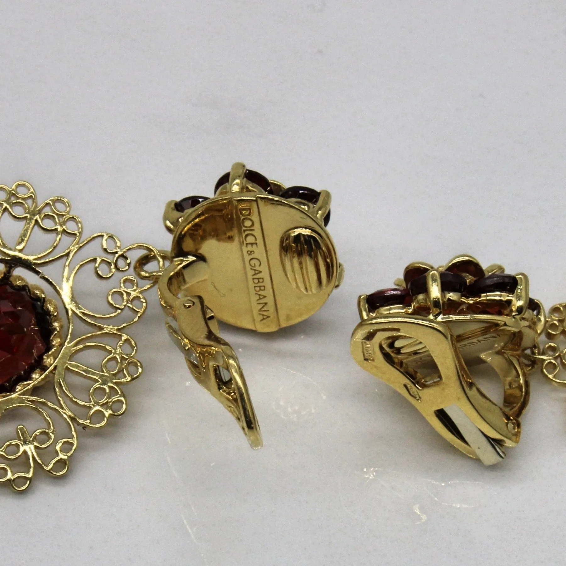 'Dolce & Gabbana' Garnet Drop Earrings | 10.00ctw |