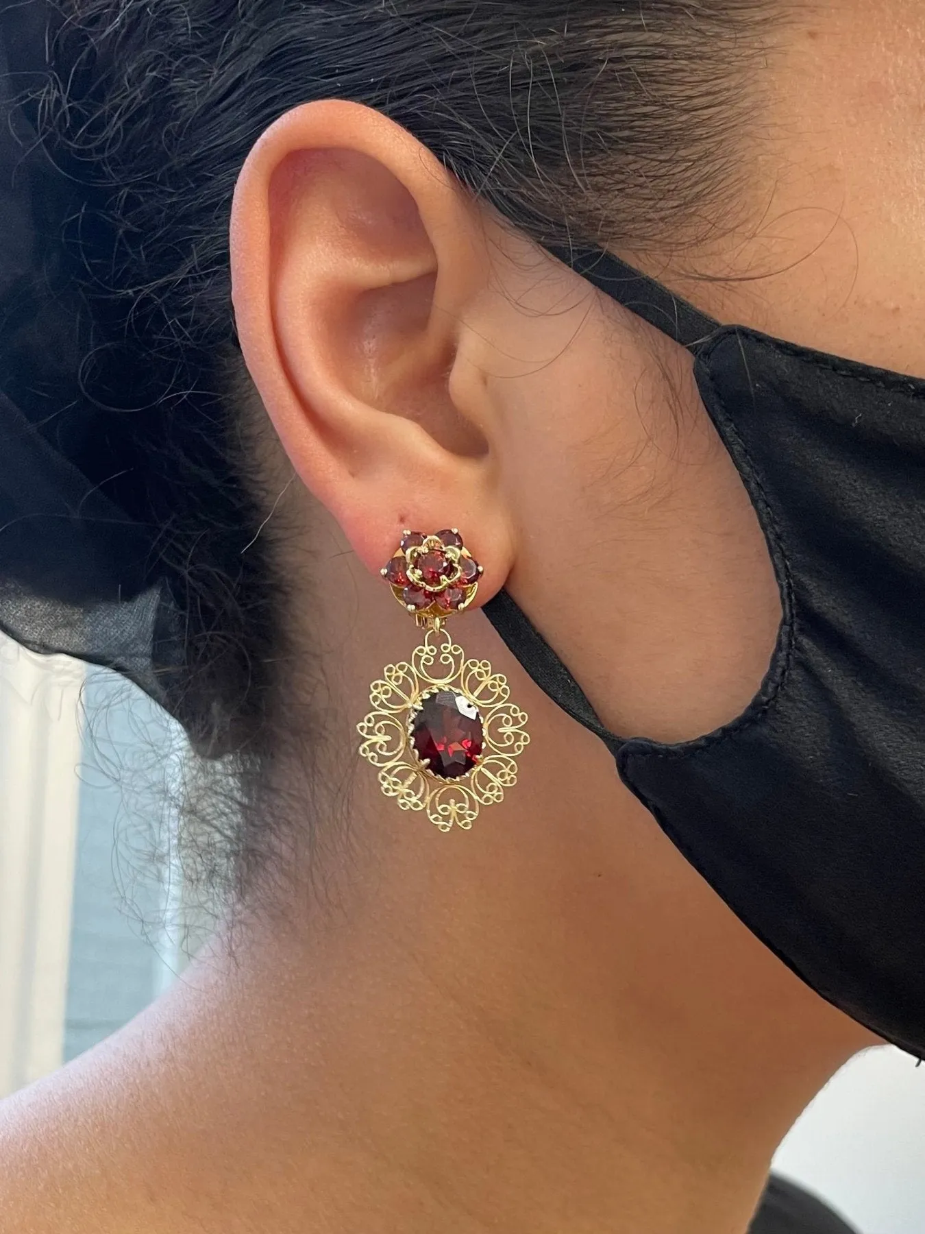 'Dolce & Gabbana' Garnet Drop Earrings | 10.00ctw |