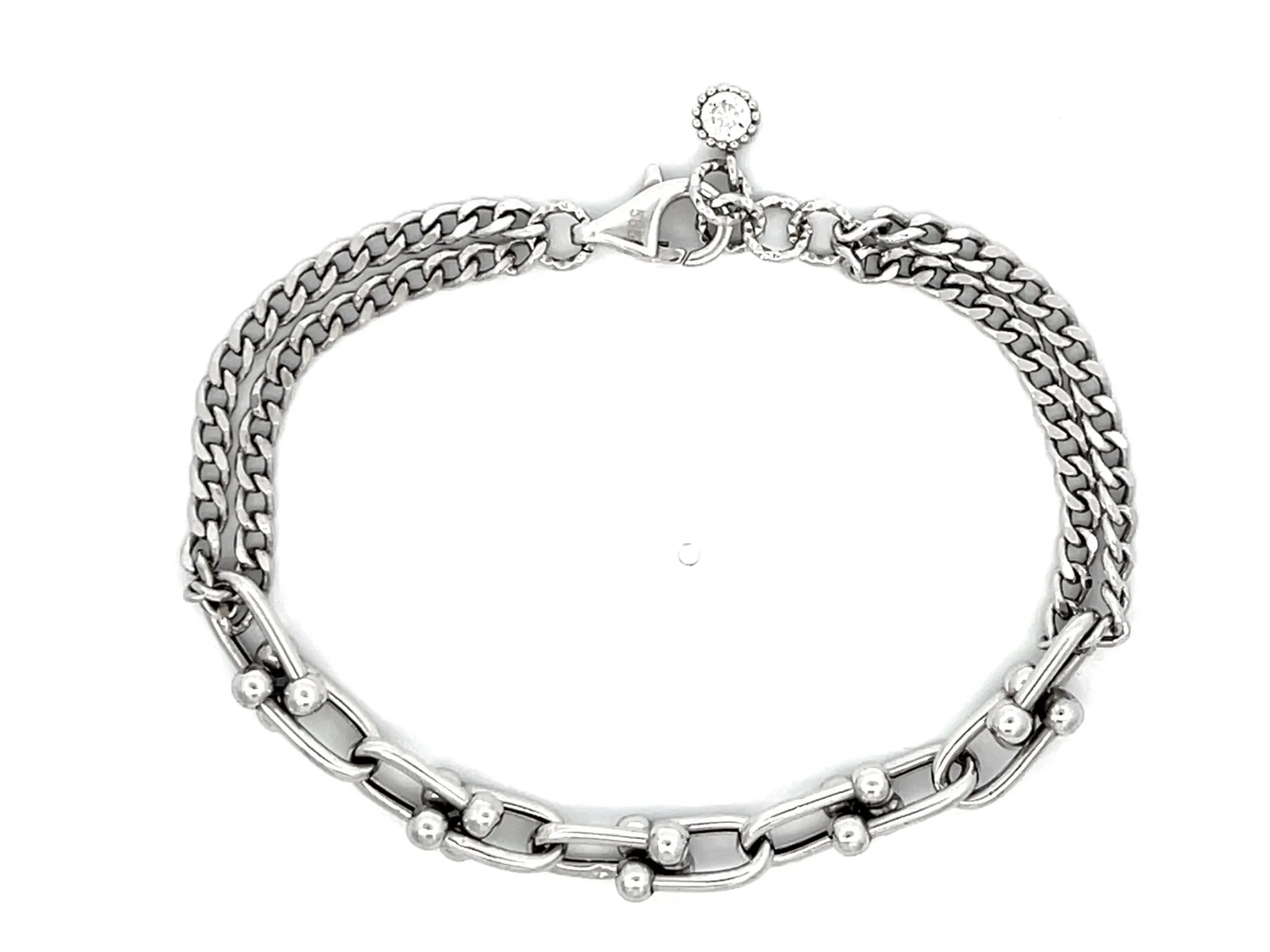 Genola Chain Link Bracelet in 14k White Gold