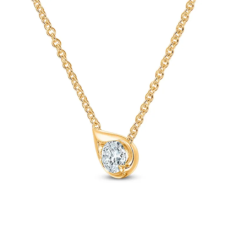 HEARTS ON FIRE  'LU' 18CT YELLOW GOLD DROPLET PENDANT
