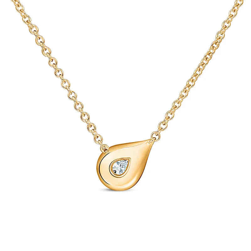 HEARTS ON FIRE  'LU' 18CT YELLOW GOLD DROPLET PENDANT