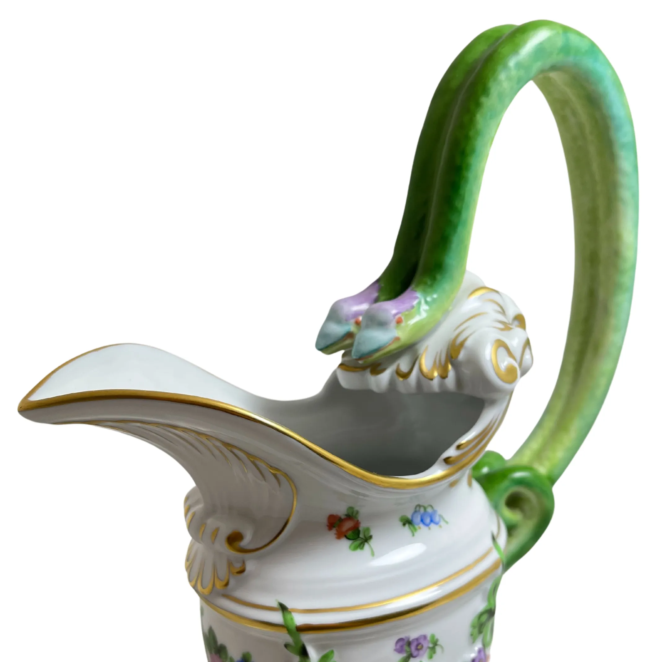 Herend 'Printemps' Double Snake Handle Pitcher #6625C