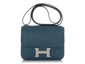 Herms Bleu Colvert and Bleu Lin Swift Constance Verso 18