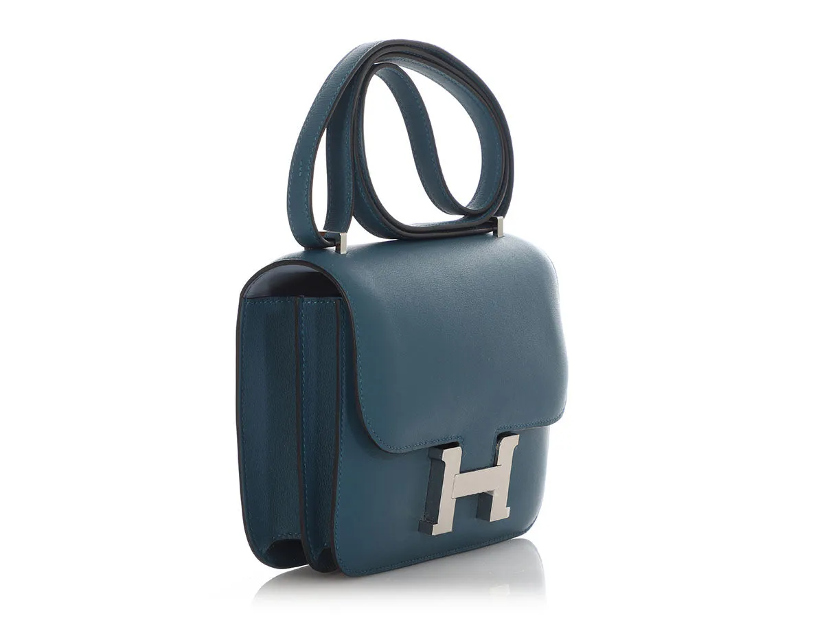 Herms Bleu Colvert and Bleu Lin Swift Constance Verso 18