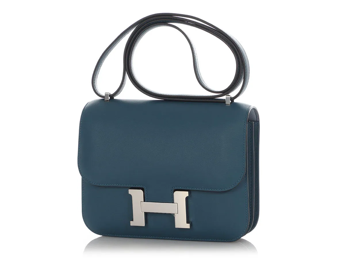 Herms Bleu Colvert and Bleu Lin Swift Constance Verso 18