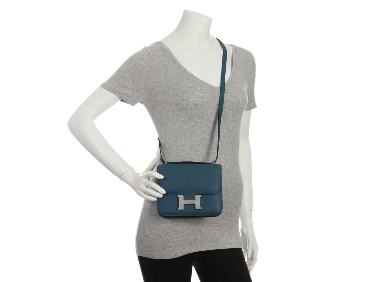 Herms Bleu Colvert and Bleu Lin Swift Constance Verso 18
