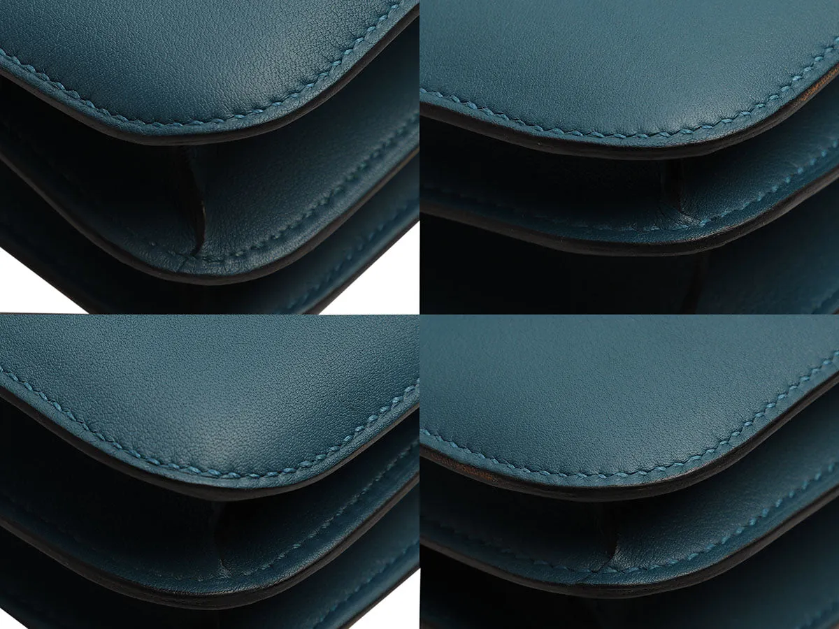 Herms Bleu Colvert and Bleu Lin Swift Constance Verso 18
