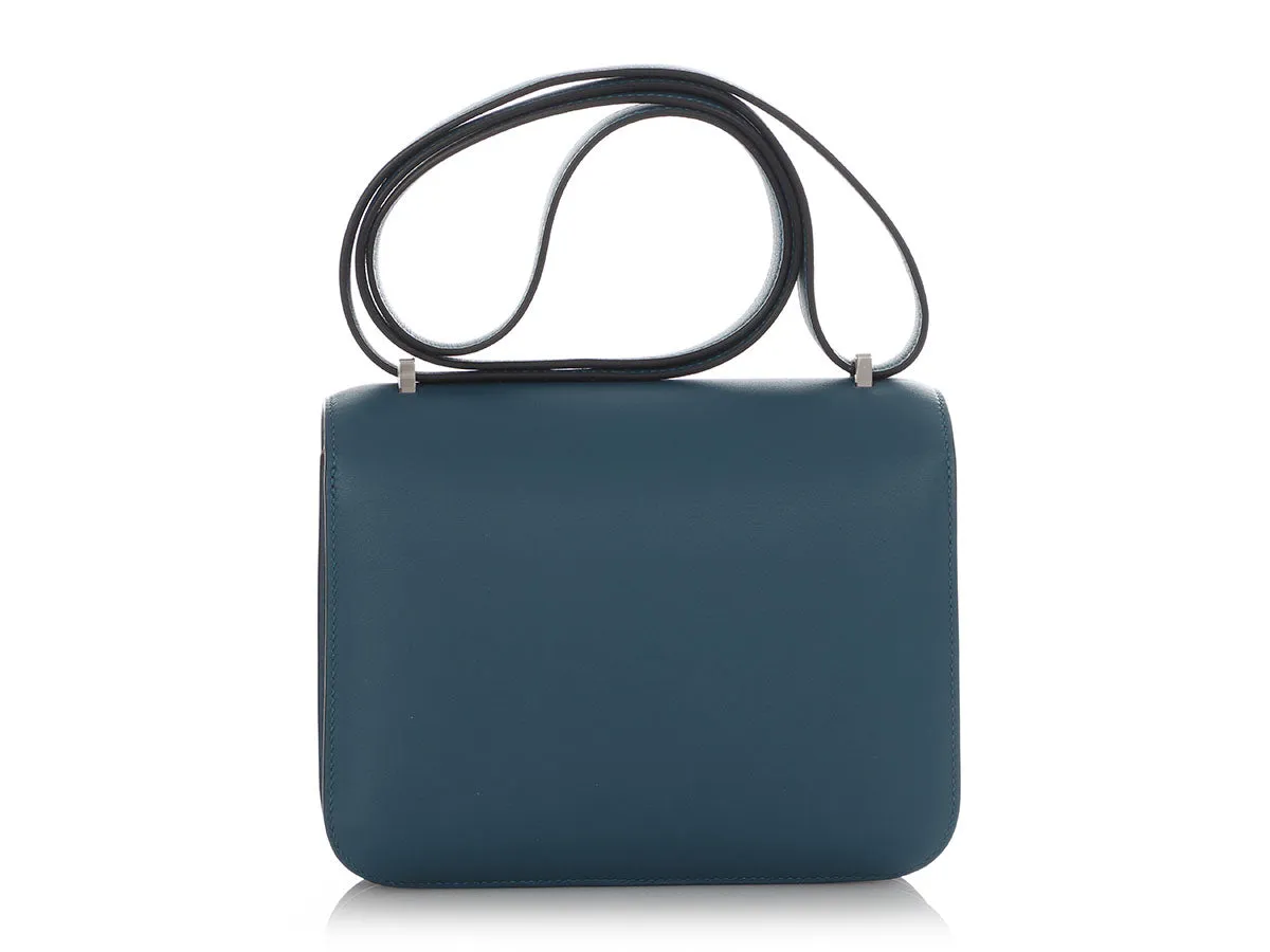 Herms Bleu Colvert and Bleu Lin Swift Constance Verso 18
