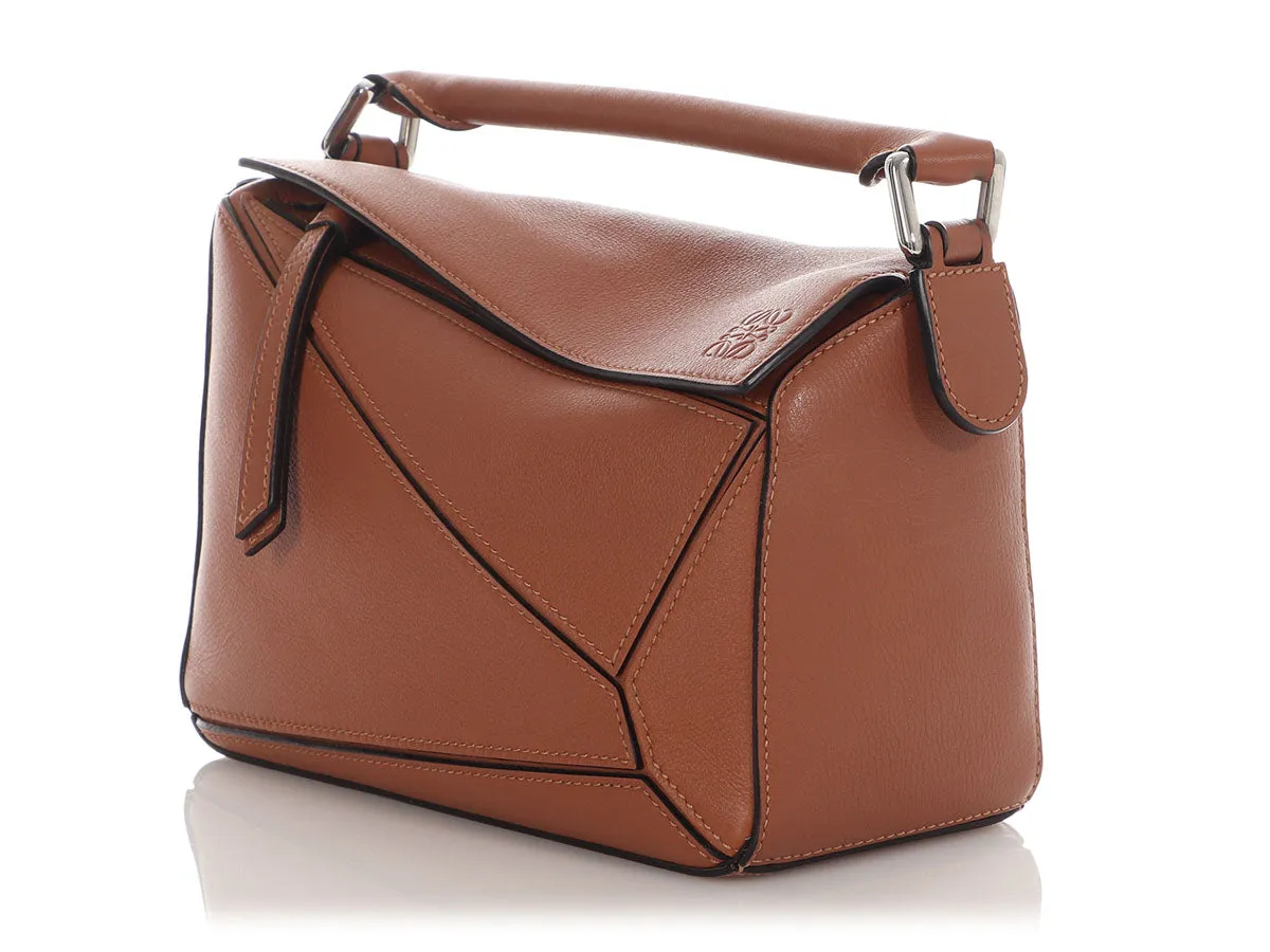 Loewe Small Tan Calfskin Puzzle Bag
