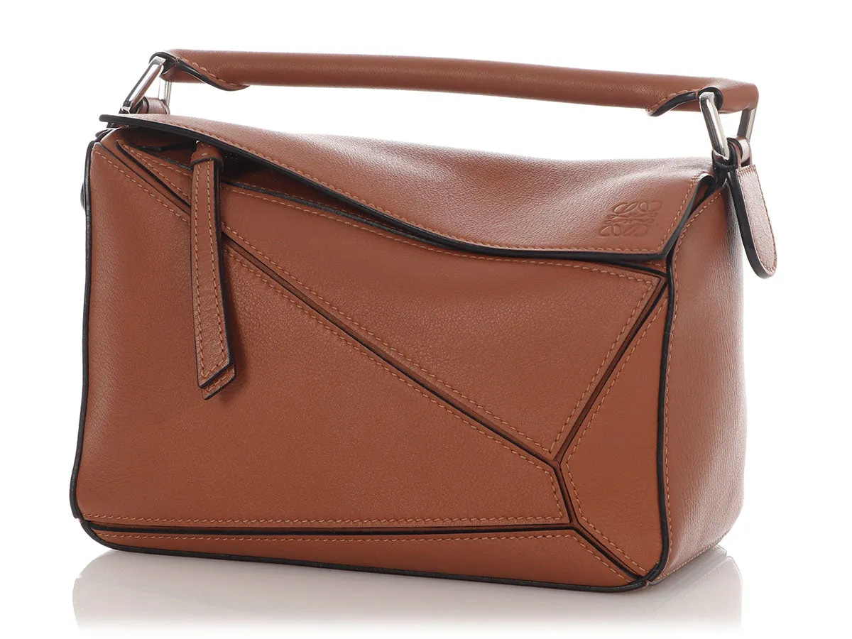 Loewe Small Tan Calfskin Puzzle Bag