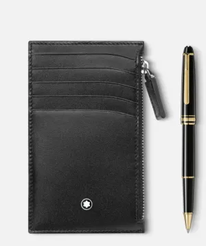Montblanc-SET WITH MEISTERSTCK PLATINUM-COATED CLASSIQUE ROLLERBALL AND MEISTERSTCK POCKET 5CC WITH ZIP 130449