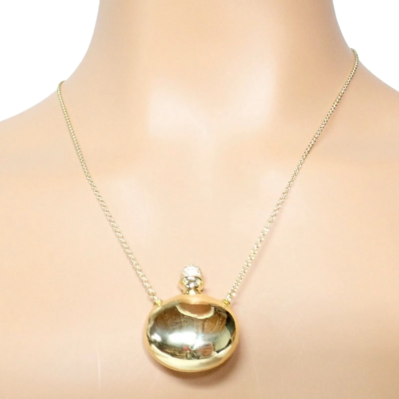 Rare! Tiffany & Co Peretti 18k Yellow Gold Diamond Extra Large Bottle Necklace