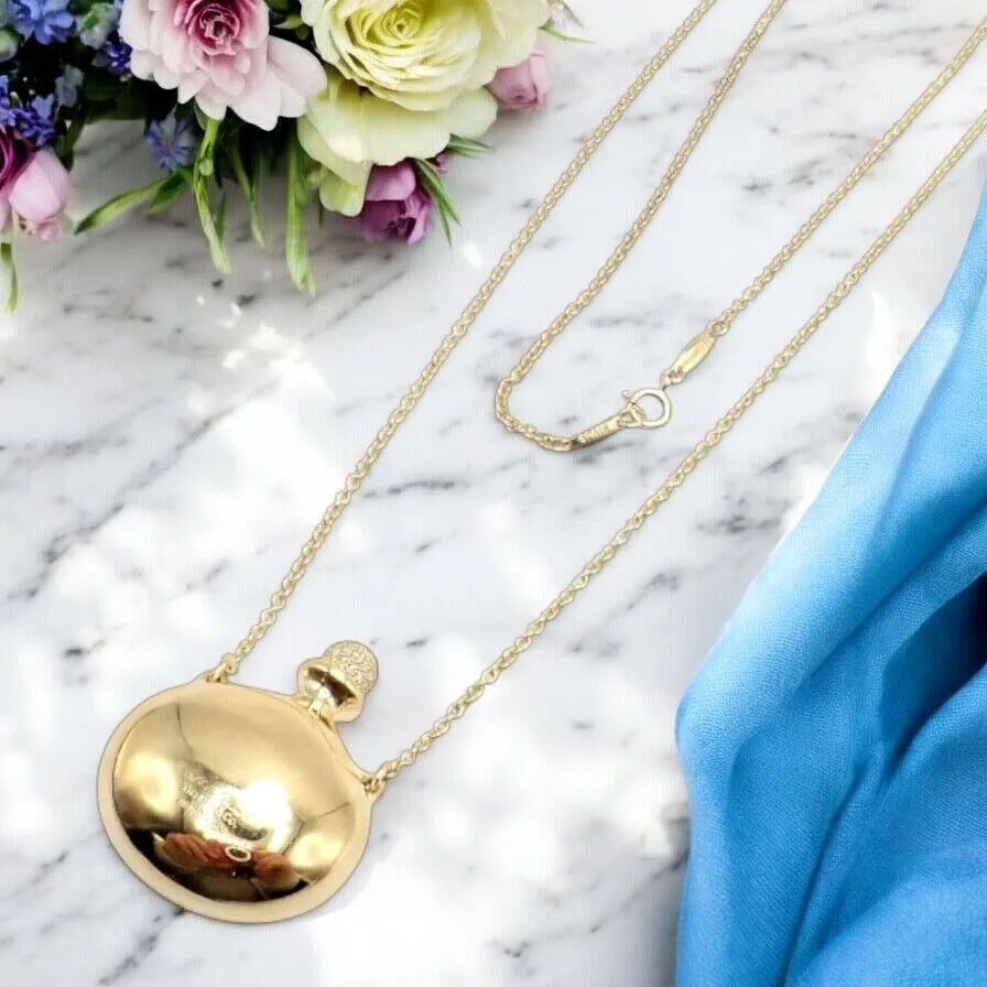 Rare! Tiffany & Co Peretti 18k Yellow Gold Diamond Extra Large Bottle Necklace