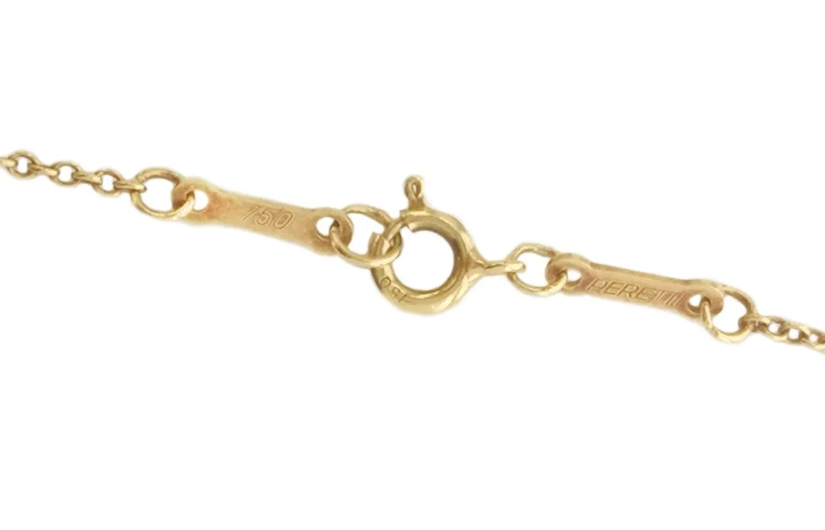 Tiffany & Co 15mm Elsa Peretti Open Heart Yellow Gold  Pendant Necklace 16"