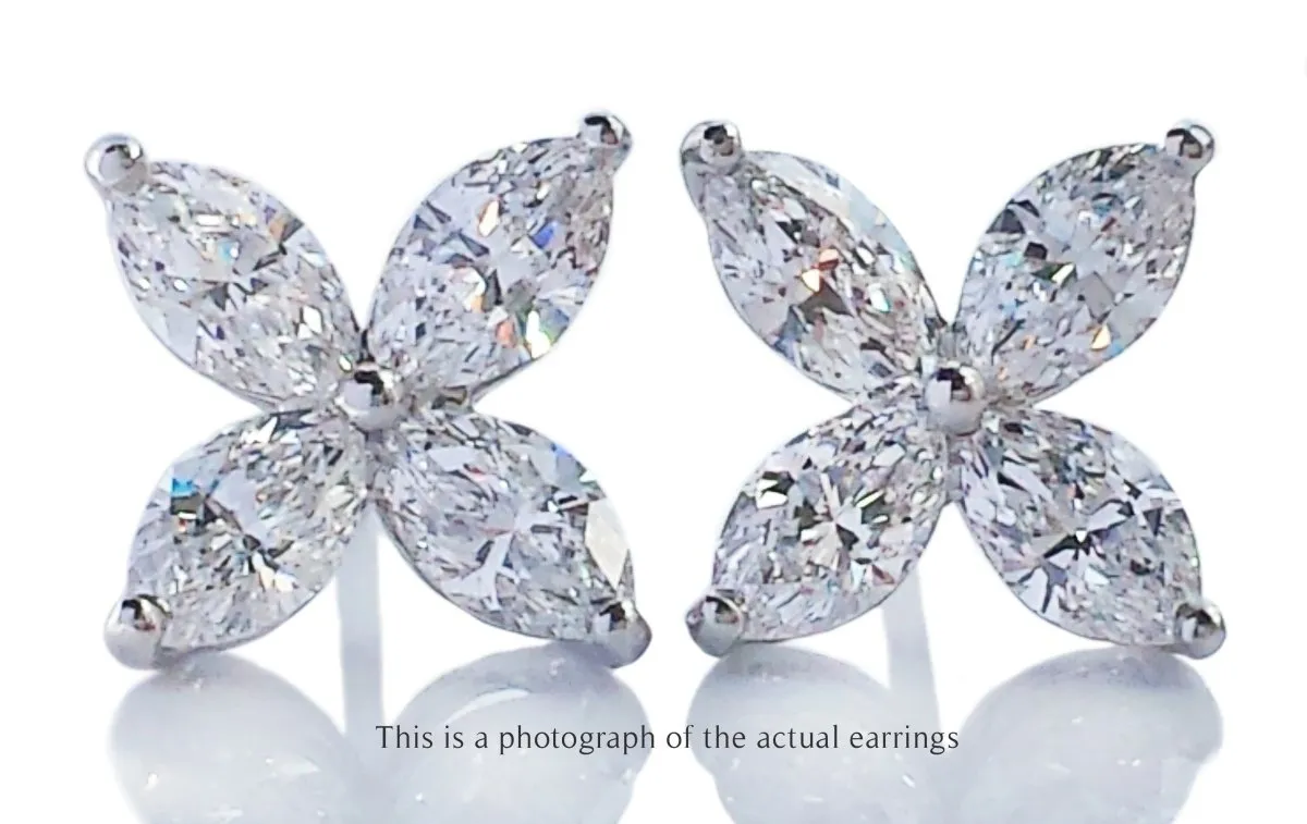 Tiffany & Co. 1.62ct Victoria Marquise Cut Diamond Earrings  Large