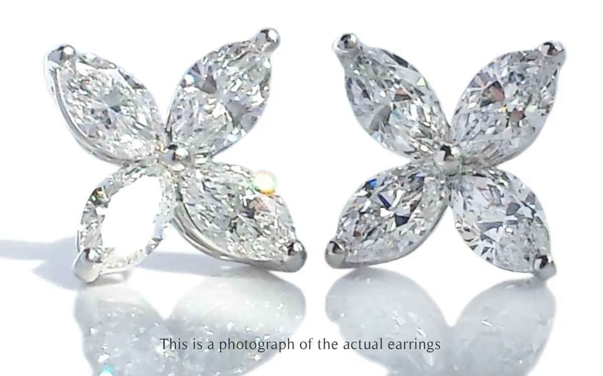 Tiffany & Co. 1.62ct Victoria Marquise Cut Diamond Earrings  Large