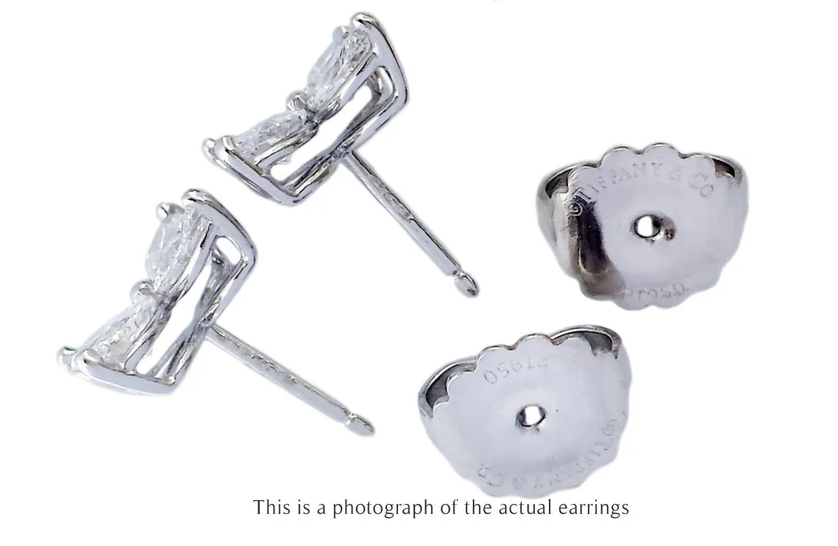 Tiffany & Co. 1.62ct Victoria Marquise Cut Diamond Earrings  Large