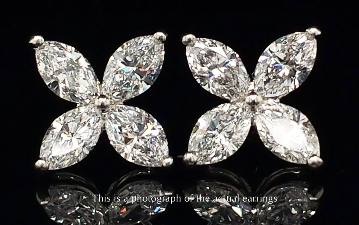 Tiffany & Co. 1.62ct Victoria Marquise Cut Diamond Earrings  Large