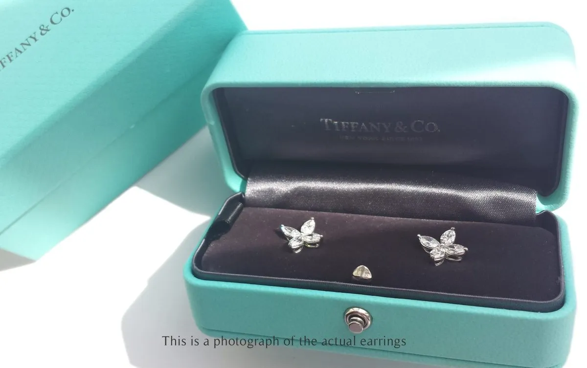 Tiffany & Co. 1.62ct Victoria Marquise Cut Diamond Earrings  Large