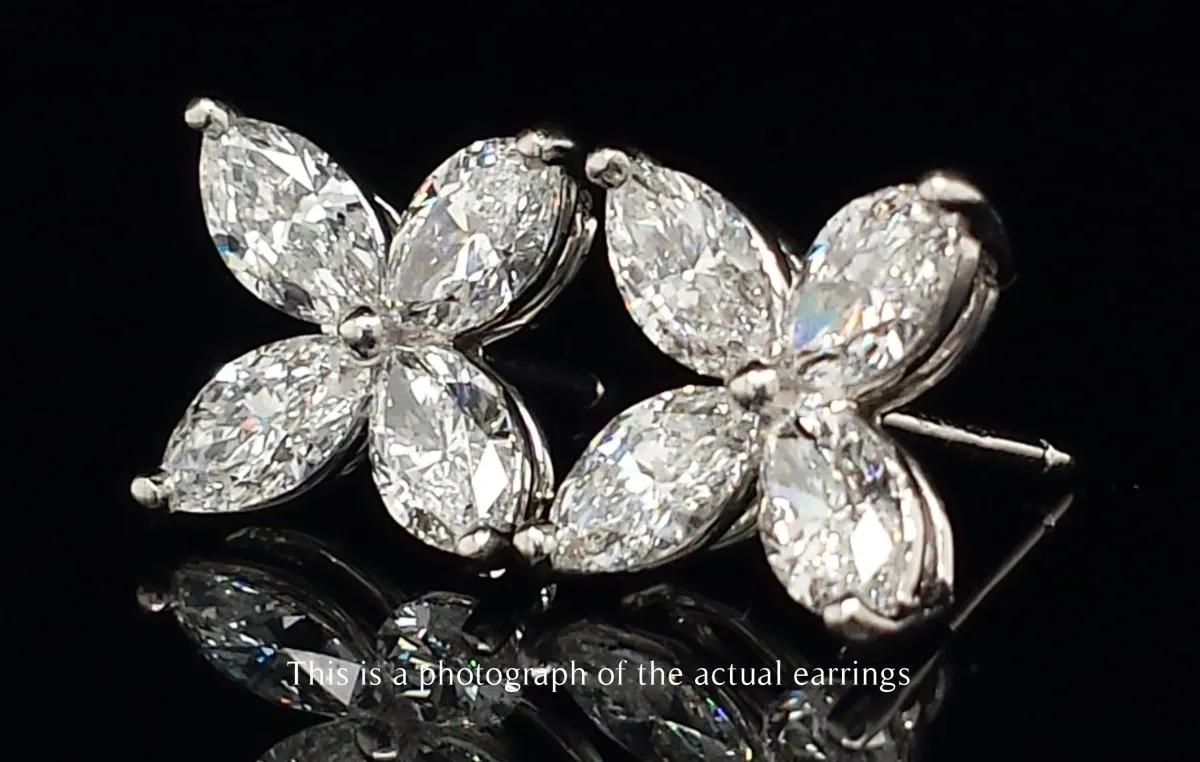 Tiffany & Co. 1.62ct Victoria Marquise Cut Diamond Earrings  Large