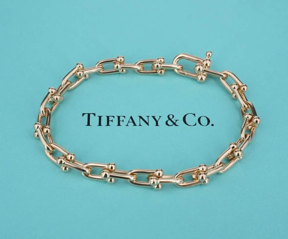 Tiffany & Co. 18k Rose Gold HardWear Small Link Bracelet 6.75" 6.5mm Large BG938