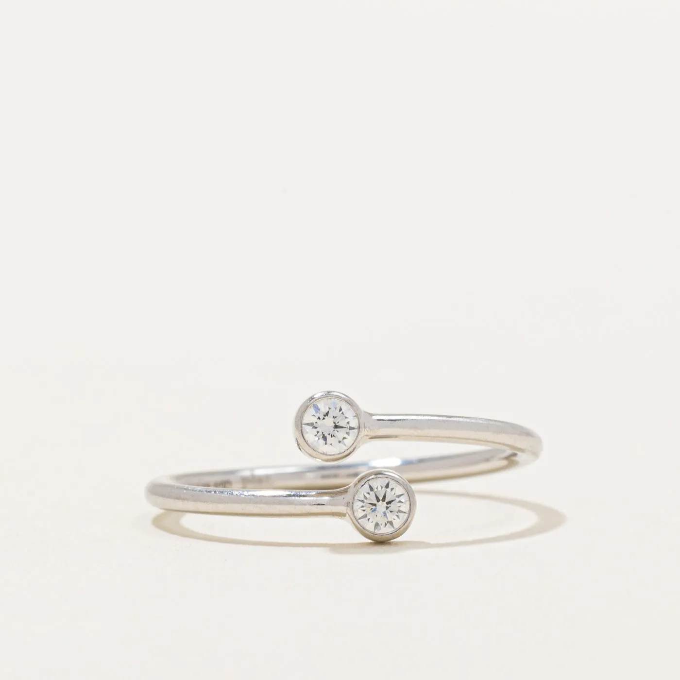 'Tiffany & Co' Elsa Peretti Diamond Hoop Ring | 0.10ctw | SZ 4.25 |