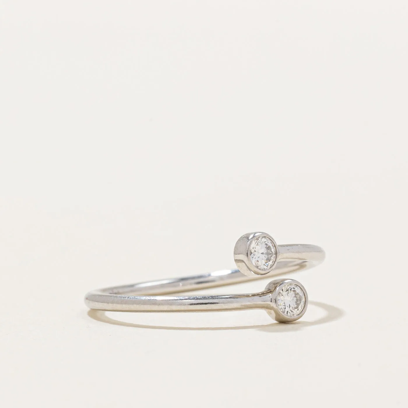'Tiffany & Co' Elsa Peretti Diamond Hoop Ring | 0.10ctw | SZ 4.25 |