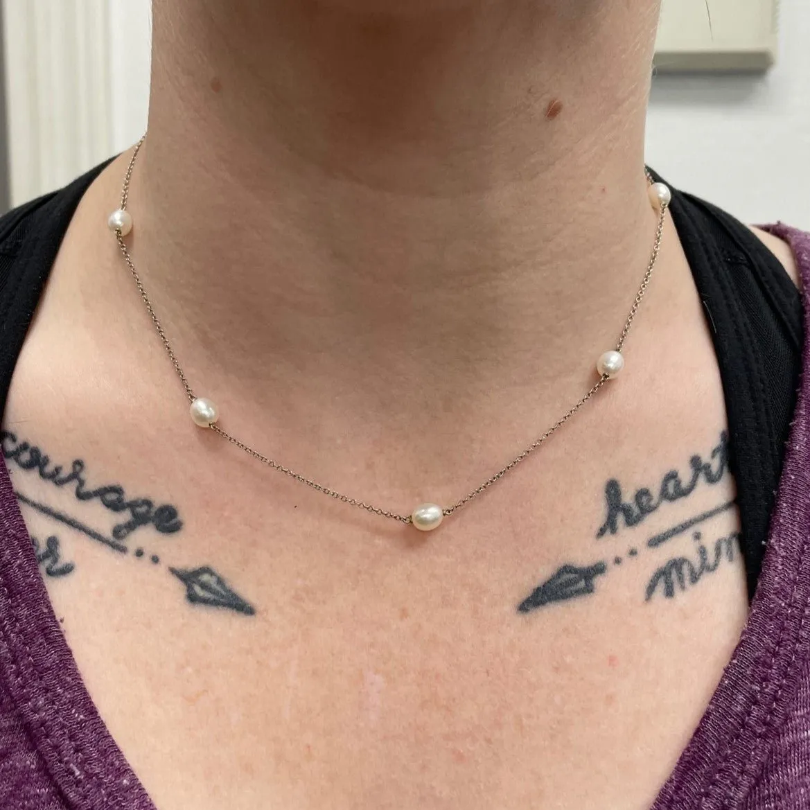 'Tiffany & Co.' Elsa Peretti Fresh Water Pearls Necklace | 16"|